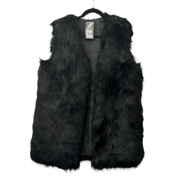 GM Fashions Jackets & Blazers - Women’s Black Faux Fur Vest – Elegant & Cozy Layer